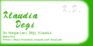 klaudia degi business card