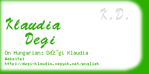 klaudia degi business card